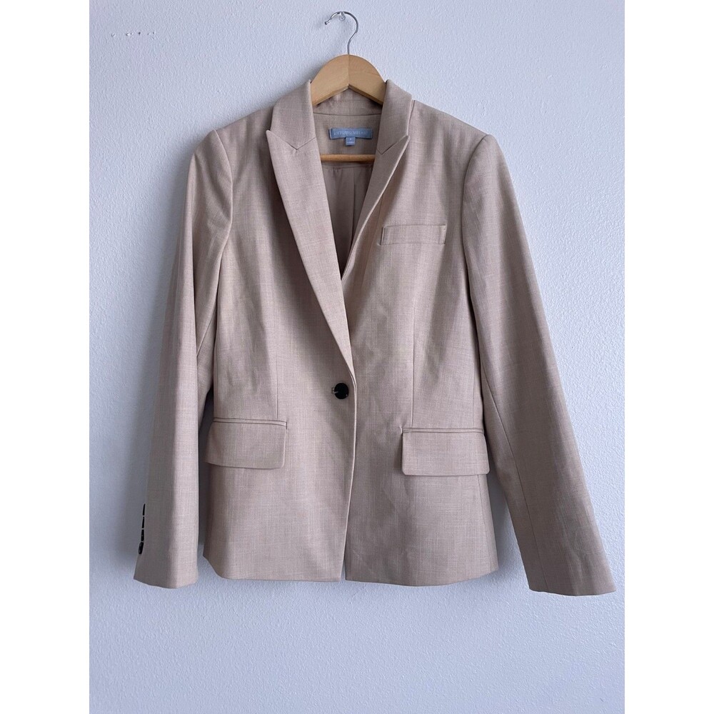 Antonio Melani Womens 6 Neutral Blazer Jacket Single Button Career Office Work